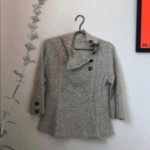 Anthropology Gray Knit Sweater